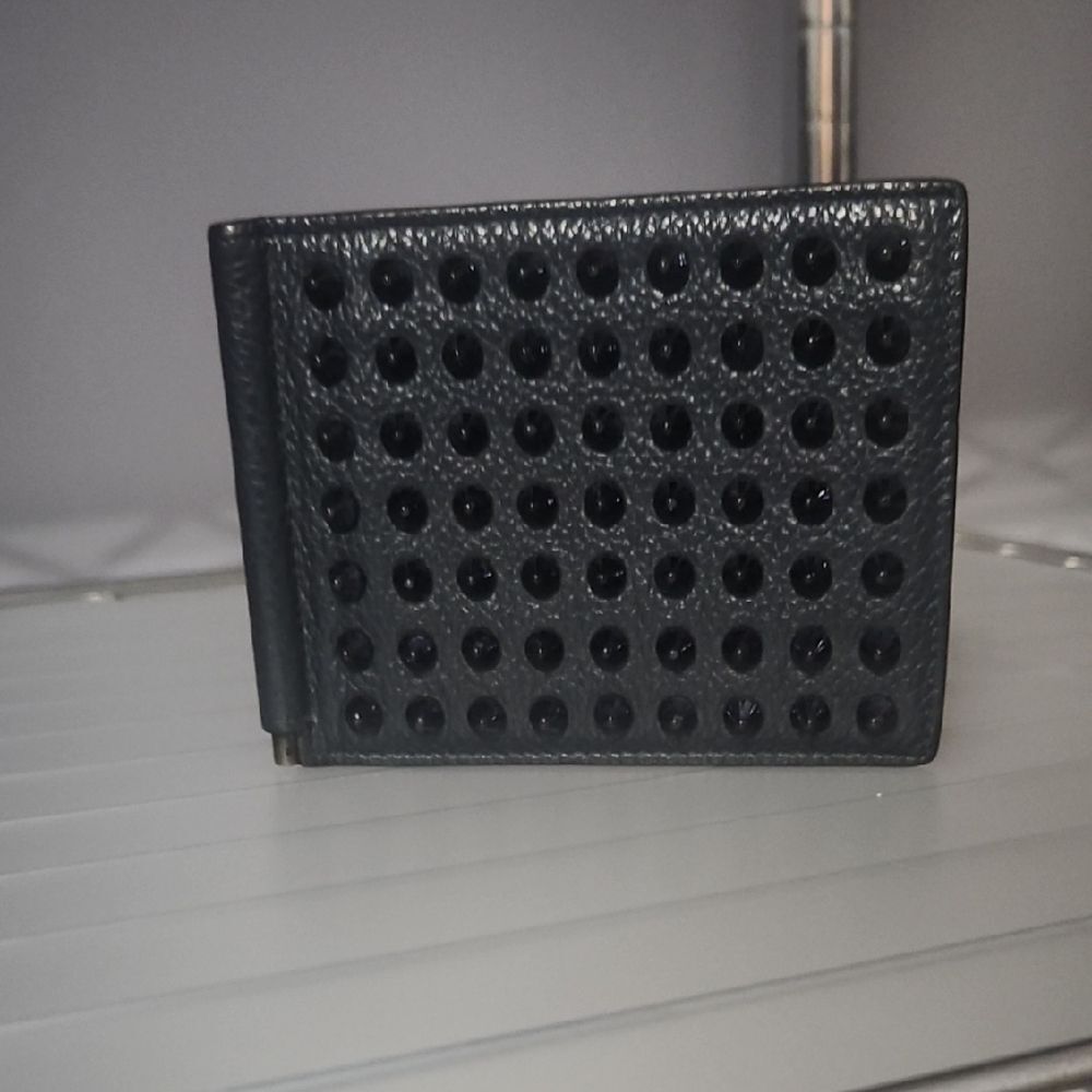 Louboutin Studded Bifold Wallet with Money Clip